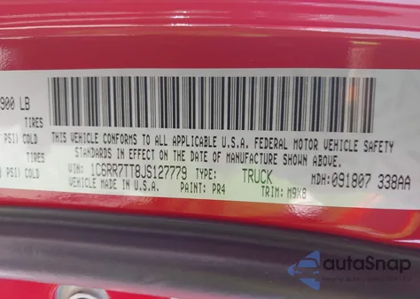 2018 Ram 1500 Big Horn 4X4 6'4 Box из США, поврежденный, VIN 1C6RR7TT8JS127779